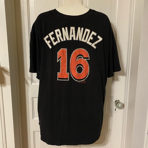 Miami Marlins Jose Fernandez 16 Black Tshirt Tee Baseball Short Sleeve Mens Miami Marlins Jose Fernandez 16 Black Tshirt Tee Baseball Short Sleeve Mens